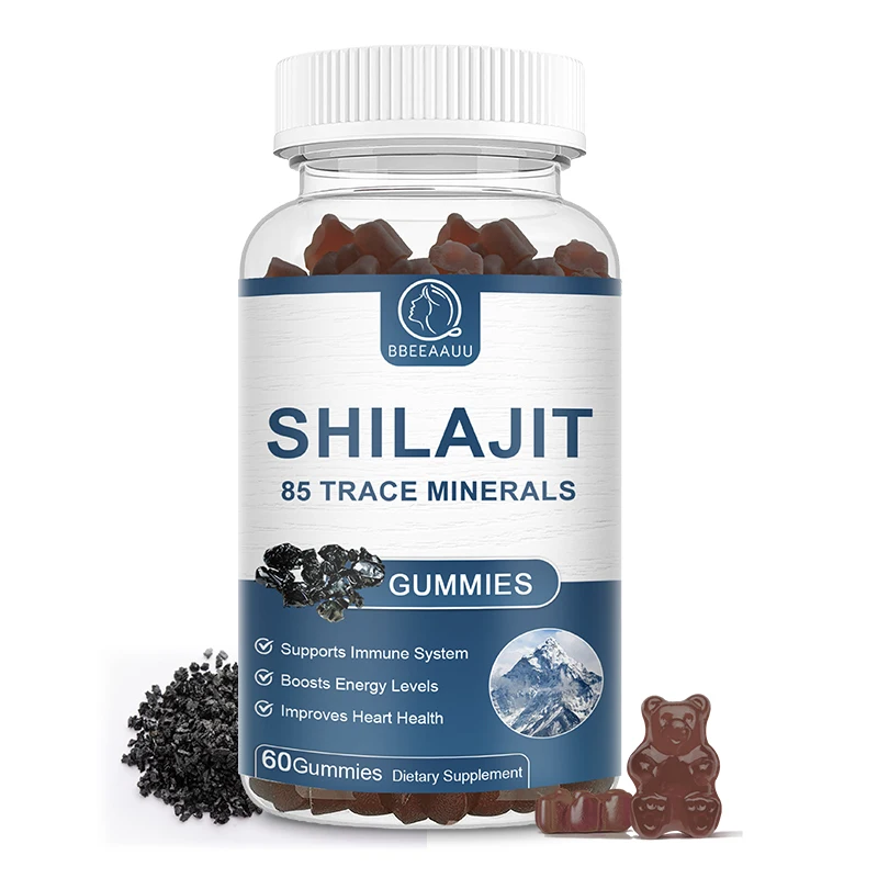 BBEEAAUU 60 Pieces Shilajit Gummies High In Mines and Fulvic Acid Healthy Memory and Brain Function