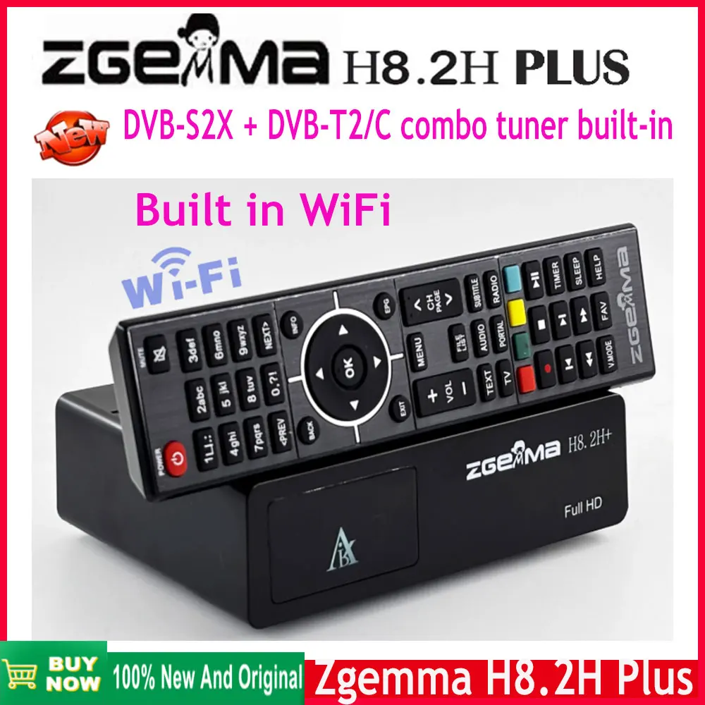 Новое поступление ZGEMMA H8.2H плюс встроенный приемник Wi-Fi Linux Enigma2 DVB-S2X+DVB-T2/C H.265 1080P bu цифровой спутниковый ресивер