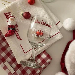 Copo requintado do vinho do Natal, copo de vidro para bebidas festivas do feriado e decoração, ideal para presentes em festas e celebrações