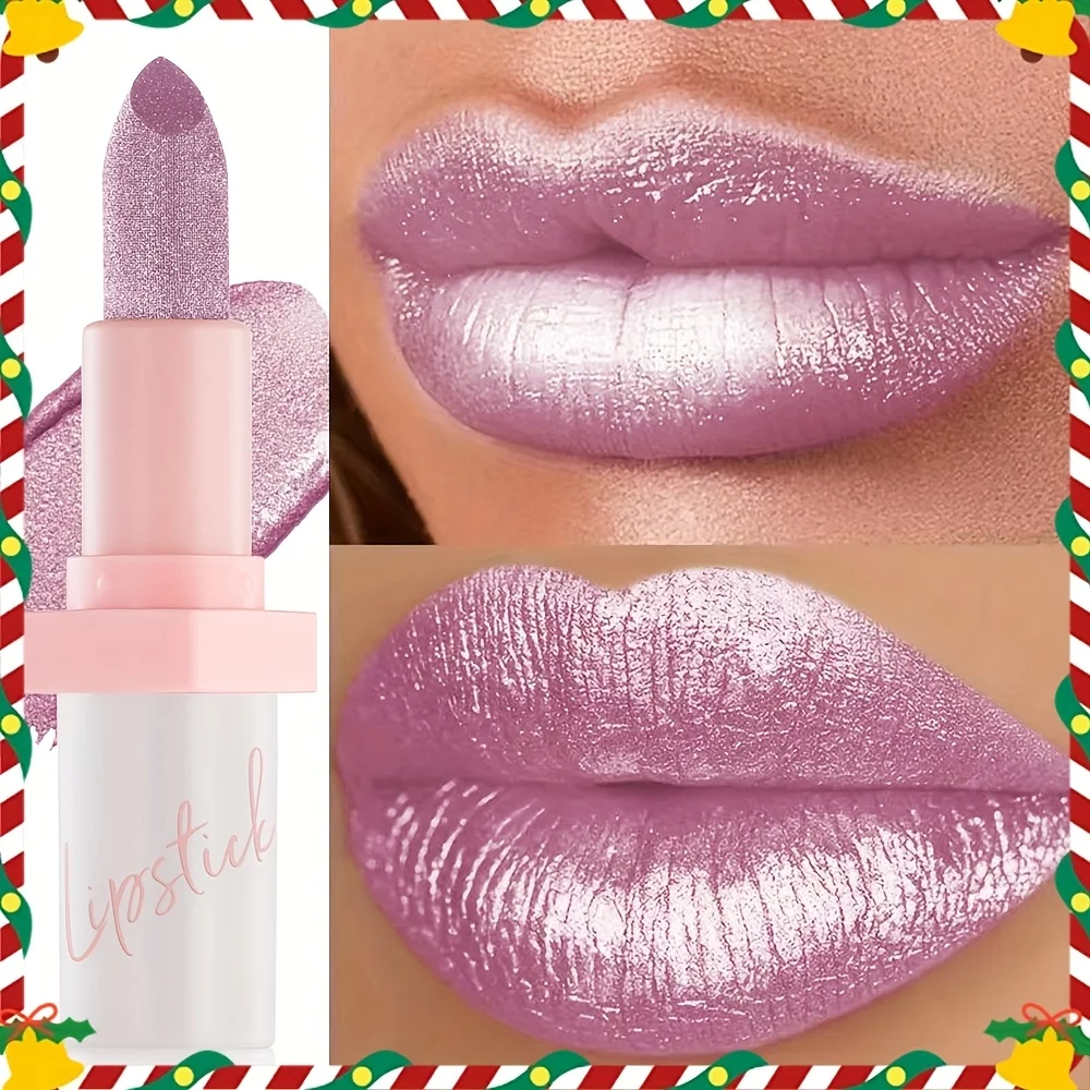 Rouge à lèvres scintillant imperméable, couleur nacrée longue durée, rouge à lèvres hydratant et repulpant pour Glam Night Out