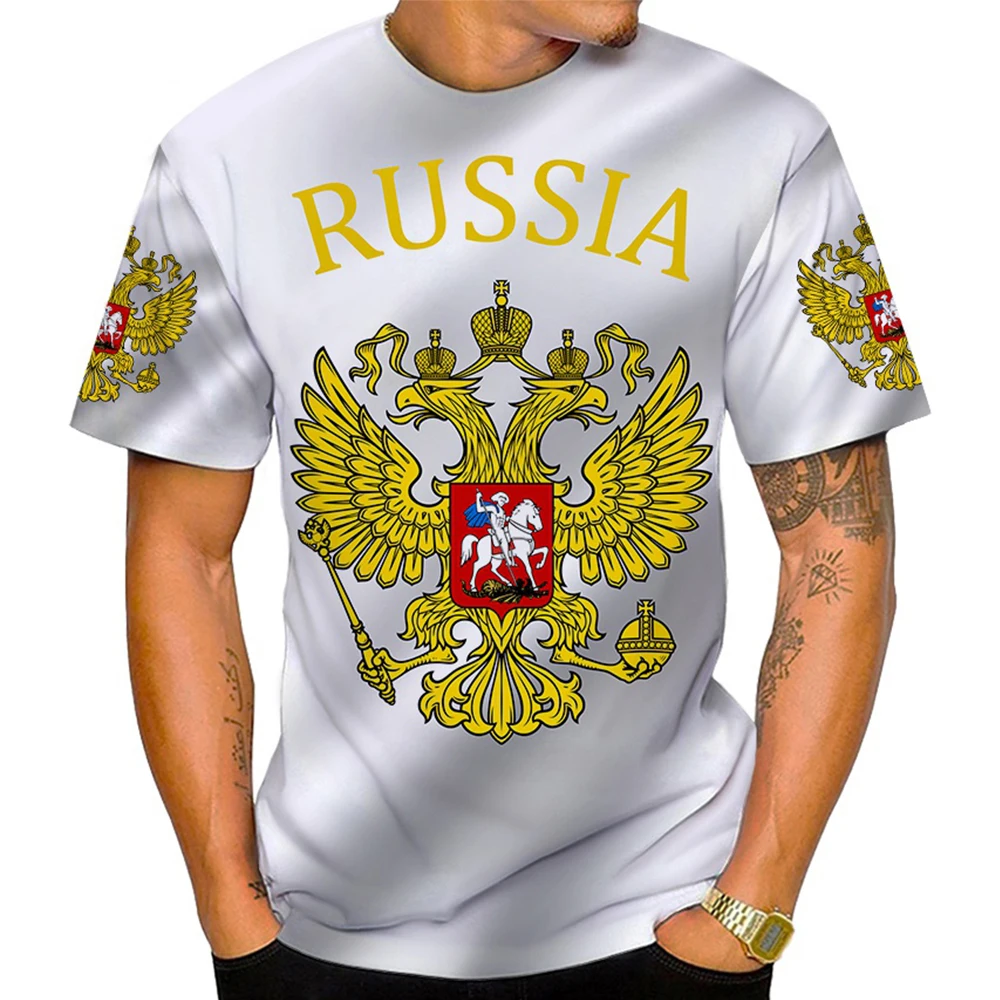 2023 Russian Flag T Shirt CCCP Emblem 3D Printed Men Women Fashion Casual T-shirt Russia Bear Design Harajuku Streetwear Tops