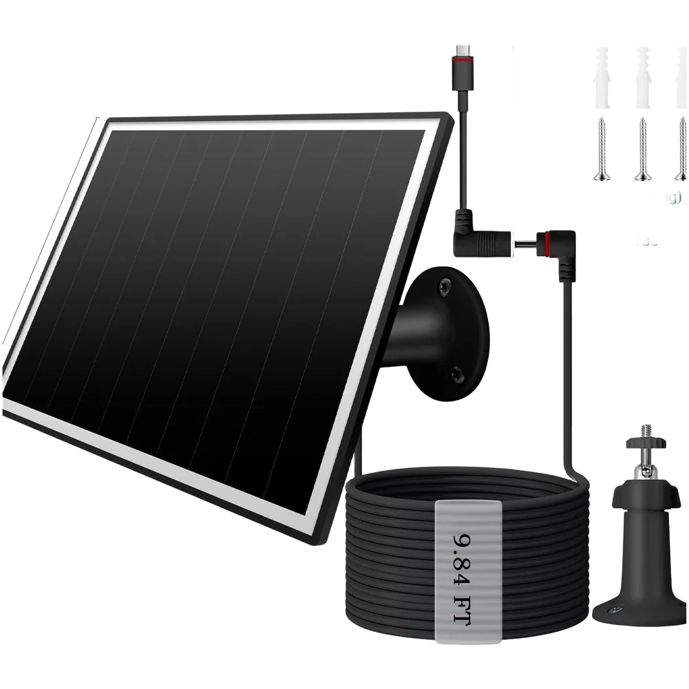 6W Solar Charging Panel for Security Camera for Power Supply IP65 Waterproof Shingled Technology 22% to 24% Efficiency Cord