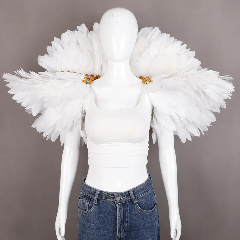 

Carnival Costume Decorative Accessories Luxury Feather Shawl Party Cosplay Scarf Fashion Show Runway Performance Elegant Apparel