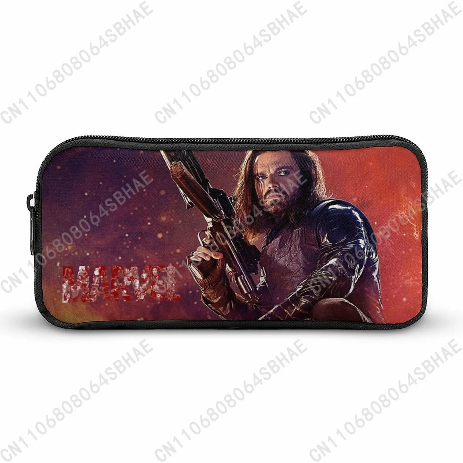 

Marvel Bucky Barnes Pencil Case Teens Custom Pattern Simple Pen Bag School Stationery Pouch Personalized Zipper Bag Cosplay