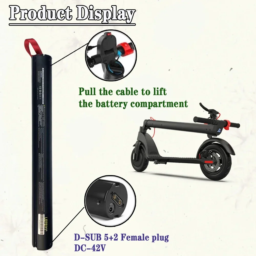 36V 5200mAH X7 Scooter Replace Rechargeable Lithium Battery Pack 187Wh , HX Scooter Battery Accessories