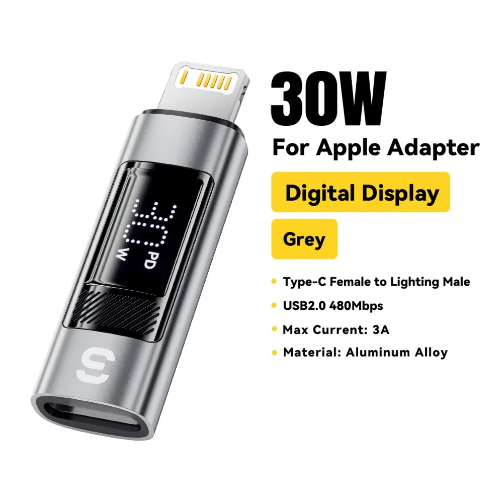 Essager Typ C auf Beleuchtung, OTG-Adapter, Digitalanzeige, schnelles Aufladen, Typ-C-Buchse auf Lightning-Stecker, für iPhone 15 14