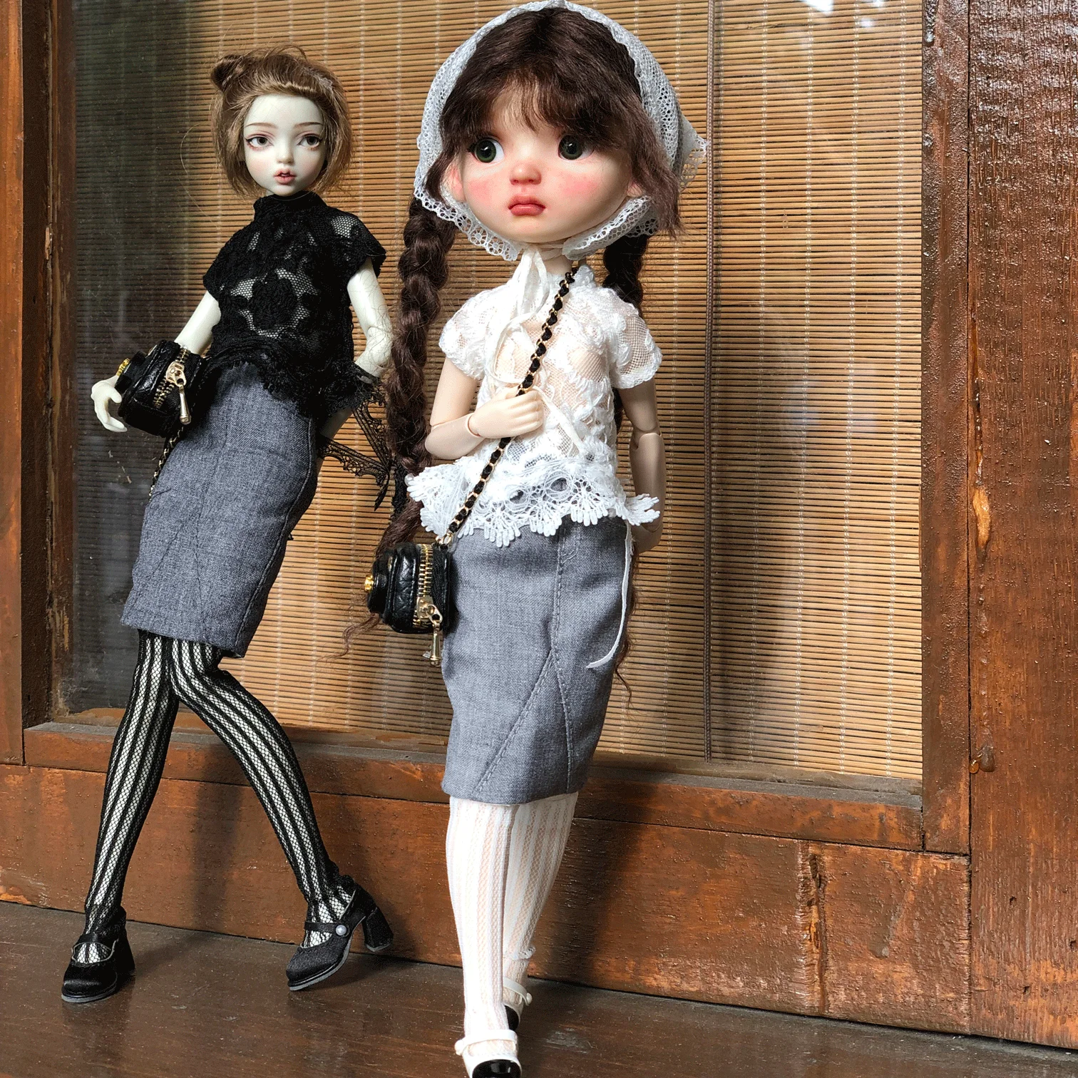 

Комплект из 3 предметов: юбка-карандаш Blyth, кружевной топ и чулки для Licca Azone Ob24 22 PP Ker JerryB ICY YMY, аксессуары для кукол