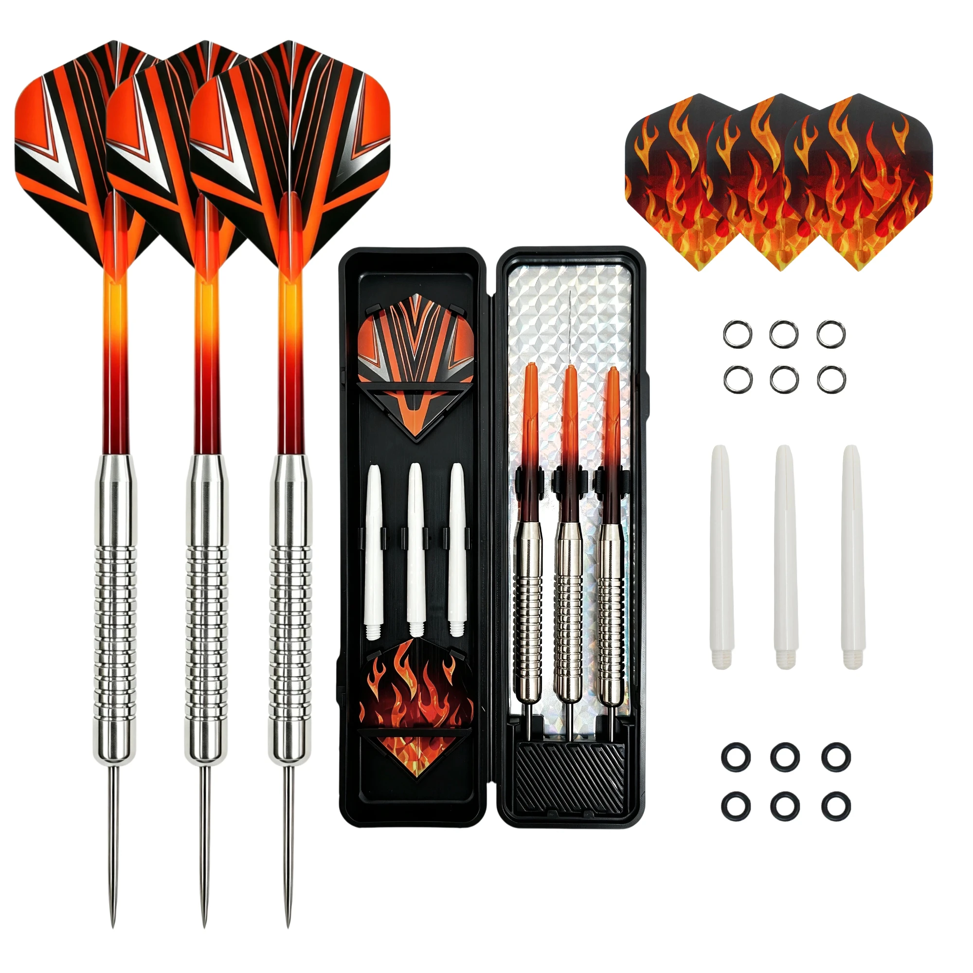 22g Professional Hard Steel Needle Dart Set of 3, Classic Iron anti Slip Texture Dart Barrel, Beginner Friendly Sports Gift