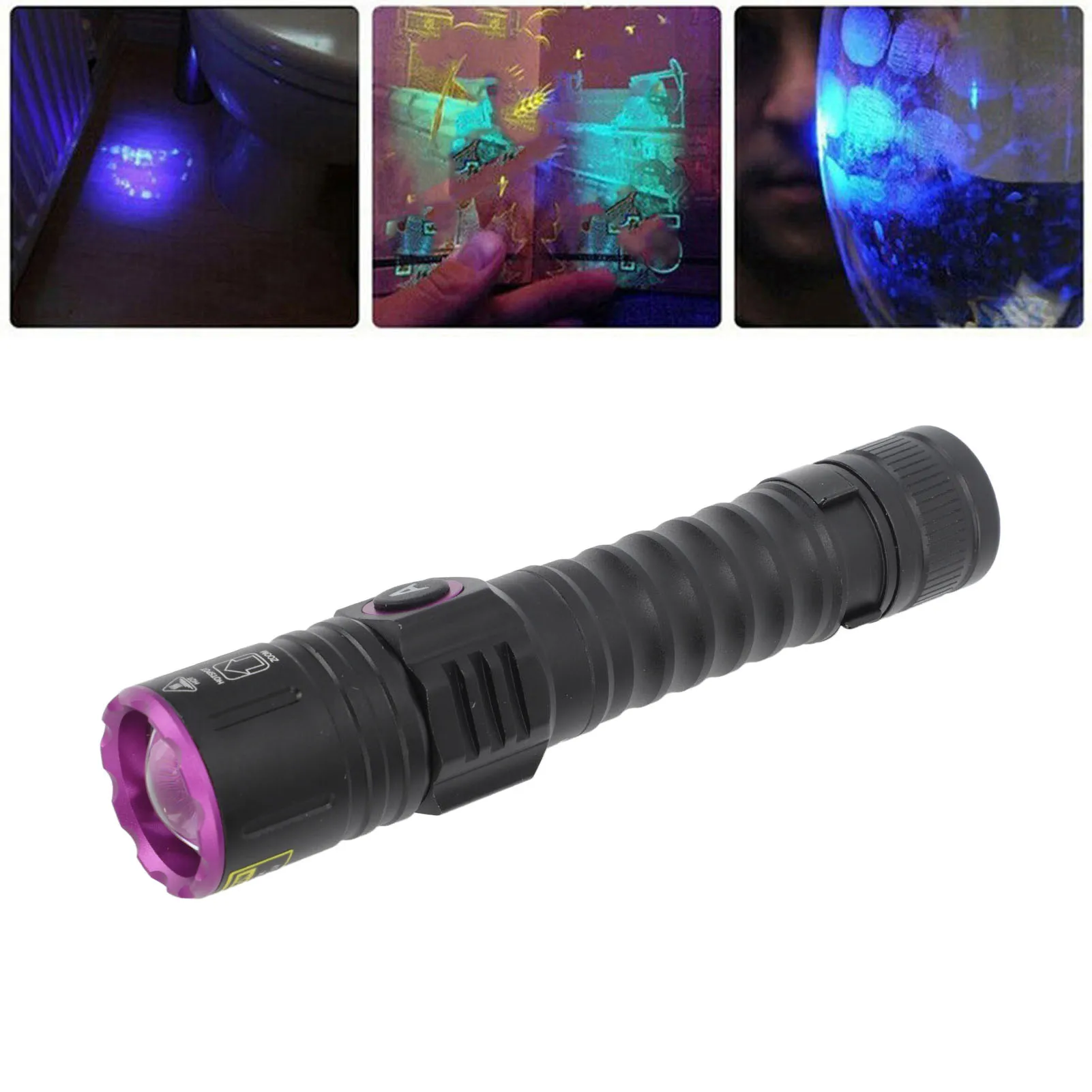 ZK40 UV 395nm Flashlight USB Rechargeable Portable Handheld UV Flashlight Detection for Dog Urine Pet Stains