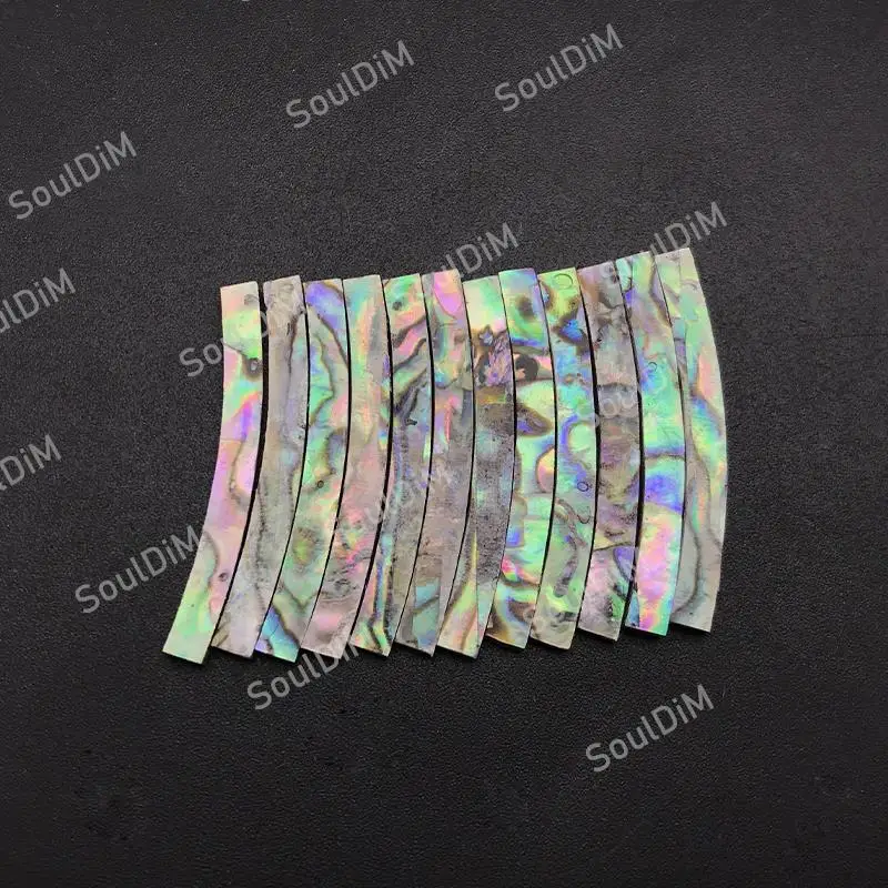 12pcs/set Mother of Shell Guitar Rosette Paua Abalone White Shell Curved Strips Guitar Sound Hole Inlay 2mm 3mm 4mm width