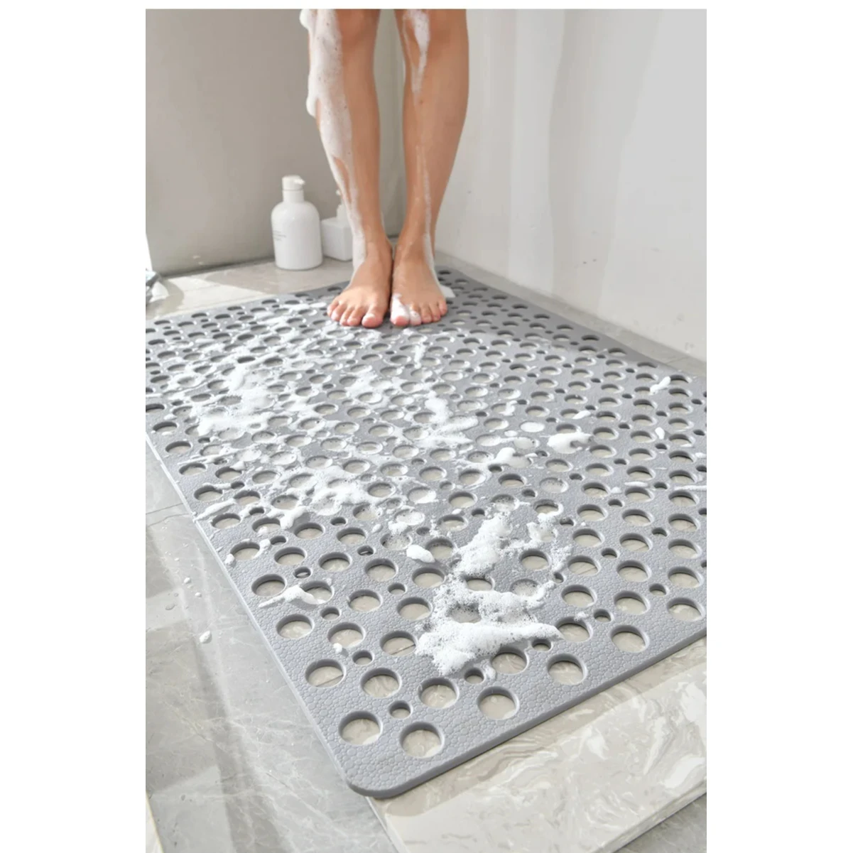 

Bath Mat With Drain Holes Non Slip Bath Mat Easy Clean Bathtub Mat With Drain Holes And Suction Cups Bathroom Accessories