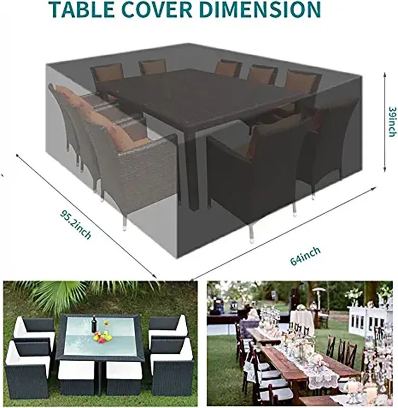Terrassen- und Terrassenmöbelbezug, wasserdichter 210D-Möbelbezug, geeignet für Outdoor-Sofagarnitur – Detail 4