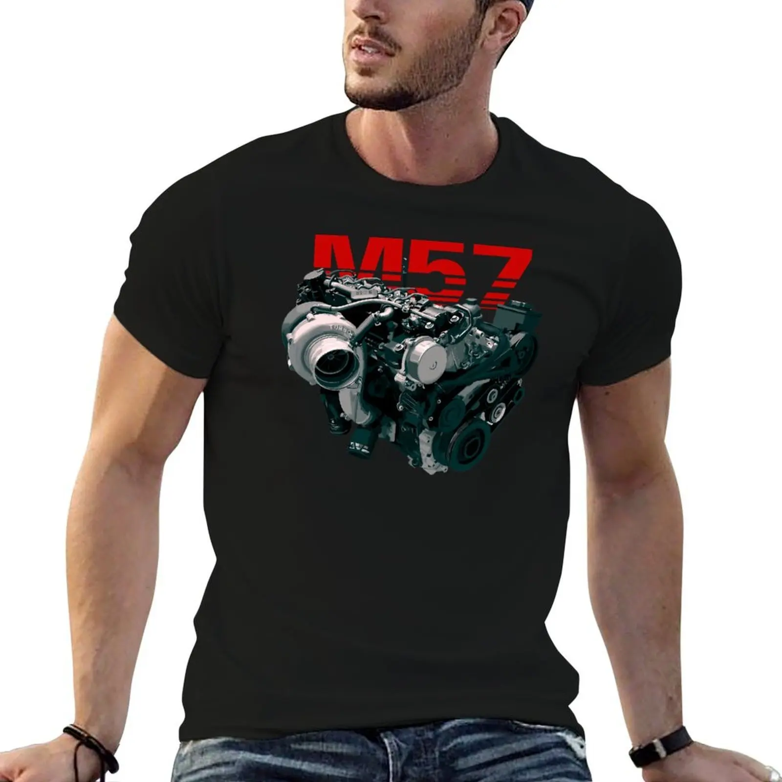 M57 Engine T-Shirt t shirt man designer anime tshirt t shirts for man slim fit T-shirt