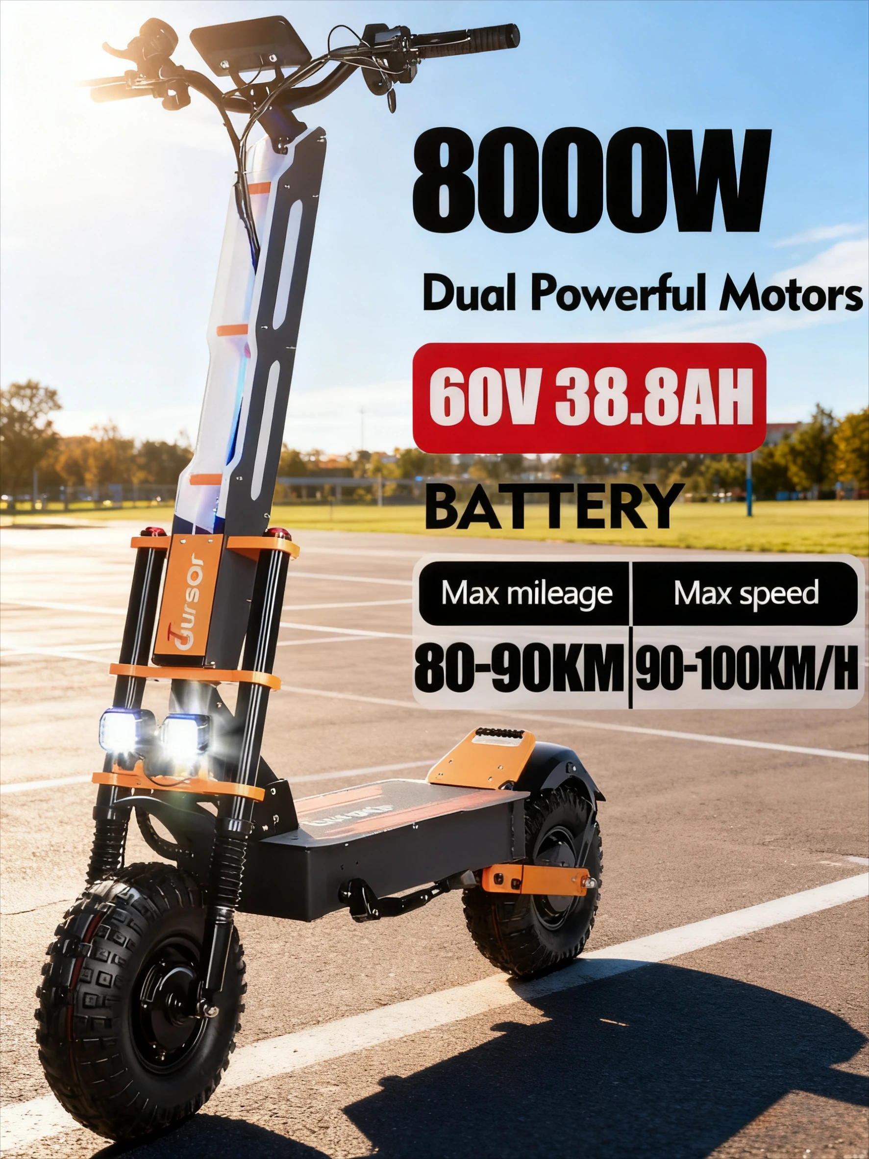 X8 PRO 8000 واط محرك مزدوج 60 فولت سكوتر كهربائي 14 بوصة إطارات كبيرة على الطرق الوعرة السرعة القصوى 95 كم/ساعة شاشة الكريستال السائل للطي Escooter مع مقعد