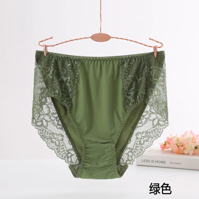 3PCS/Set Women\'s Panties Sexy Lingeries Plus Size 7XL High Waist Lace Thin Soft Briefs Underwears Female Underpants