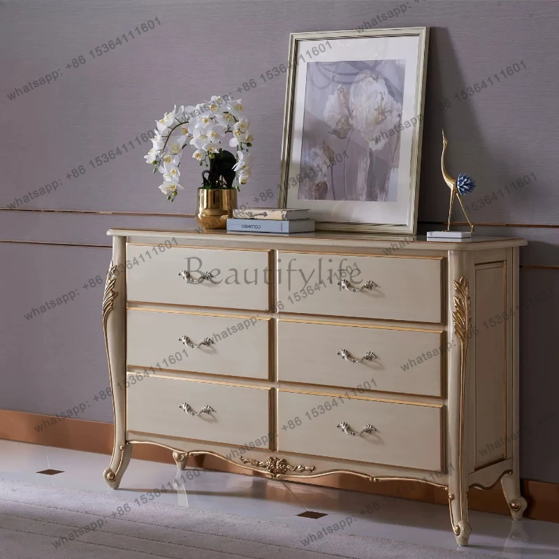 French solid wood bedroom bedside storage master bedroom dresser living room entrance cabinet