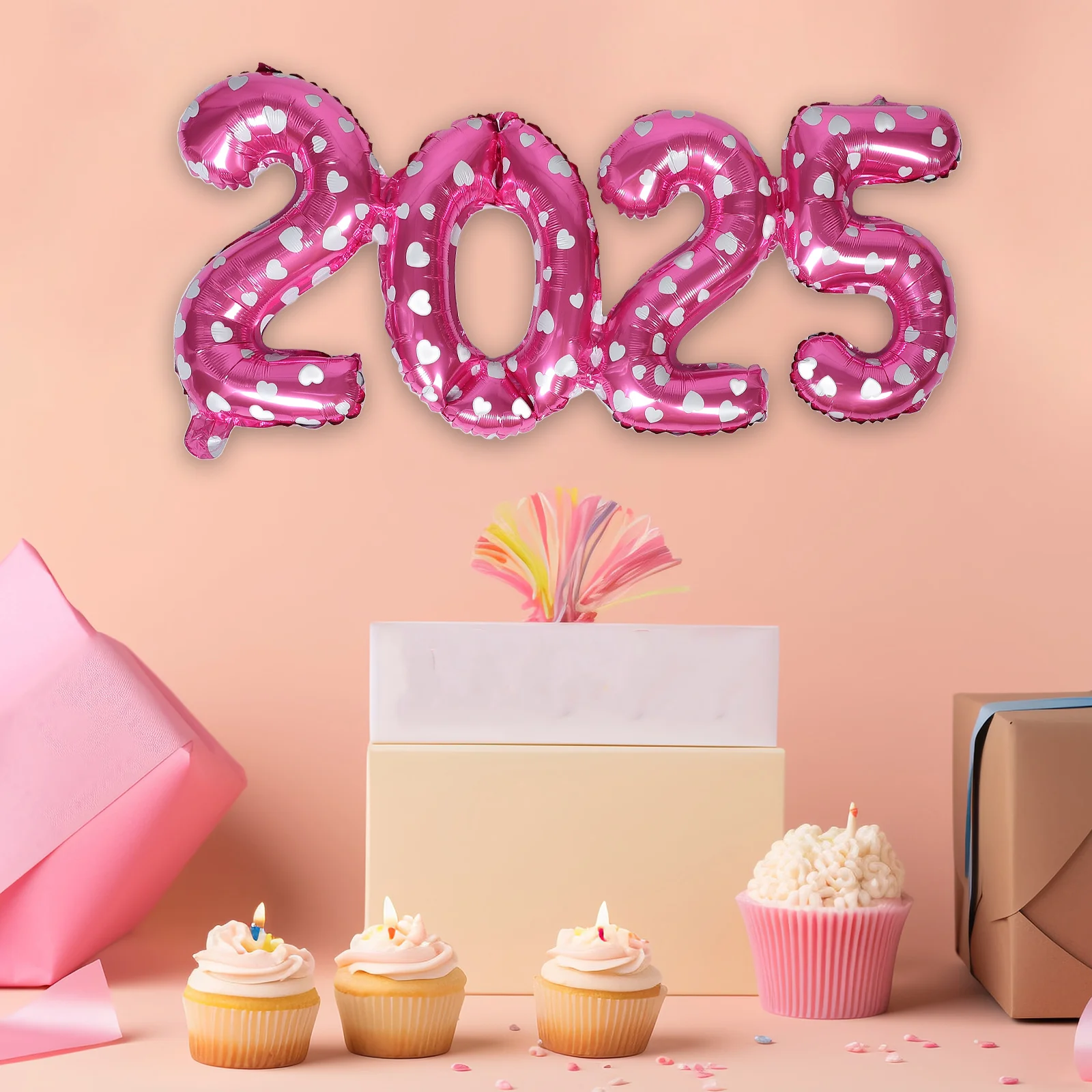 

2025 Balloons New Year Party Supplies Decorative Number Festival Aluminum Film 36 Inches Tall Inflate Easy Setup