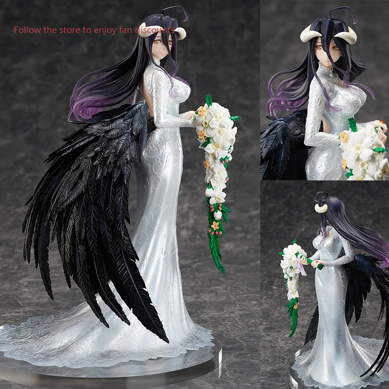 

In Stock Beautiful Girl OVERLORD King of The Immortal Wedding Dress Albedo Standing Anime Action Figures Toys Collection Gifts