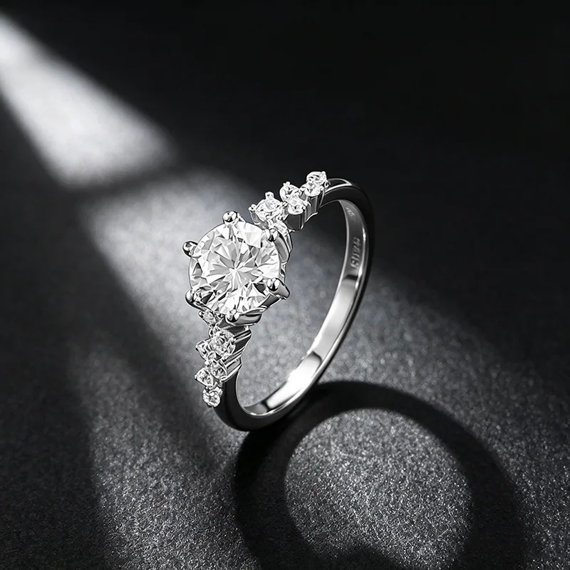 

Luxury Sparkling 7x9mm 2 Carat Moissanite Women's Wedding Ring - 925 Sterling Silver Engagement Anniversary Jewelry Gift