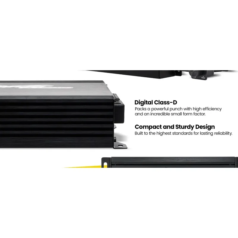 1200 Watt RMS 5-Channel Car Audio Amplifier, Class D, Hexfet Mosfet, Crossover High-Pass/Low-Pass Filter, Subsonic Filter