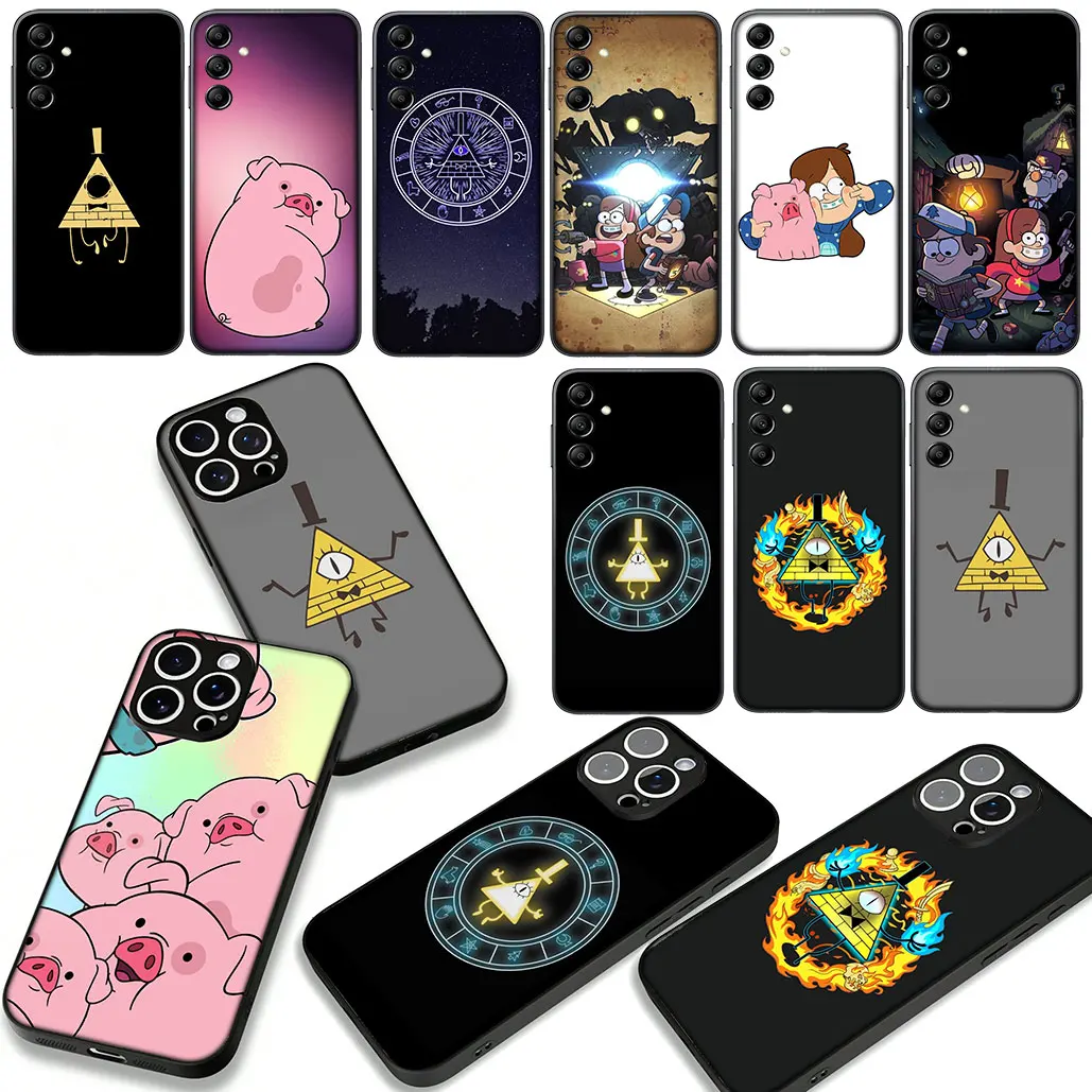 لسامسونج غالاكسي A55 A56 A25 A35 A54 S8 S9 S20 S21 FE S10 Plus A53 A13 A33 A51 حافظة خنزير G-Gravitys يقع Mabels Dippers Pines #1