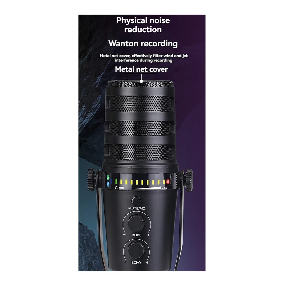 Metal USB/XLR Dynamic Wired Microphone MIC MV7 Microphone for Podcasting Recording Live Streaming Gaming&A22K