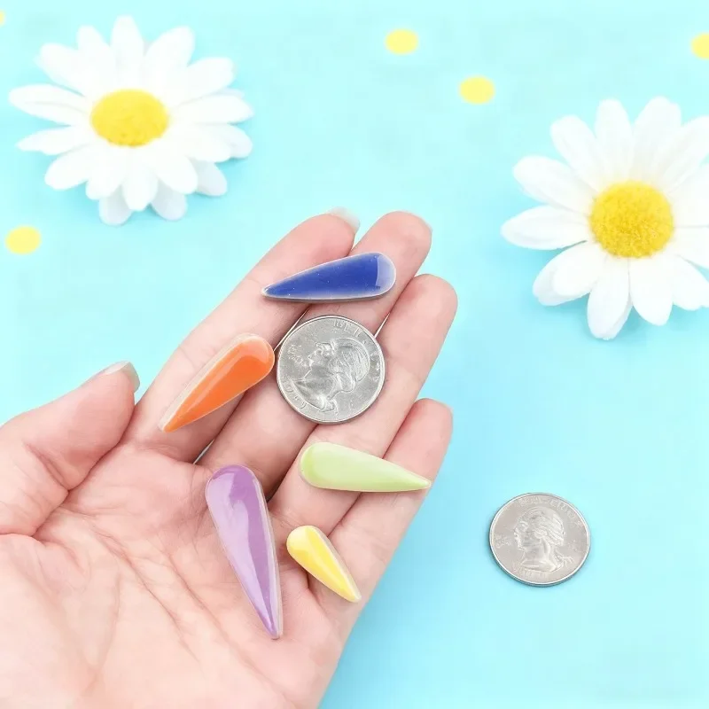 

100g Multi Color Irregular Ceramic Mosaic Tiles DIY Mosaic Making Stones for Craft Hobby Arts Wall Decoration Petal oval