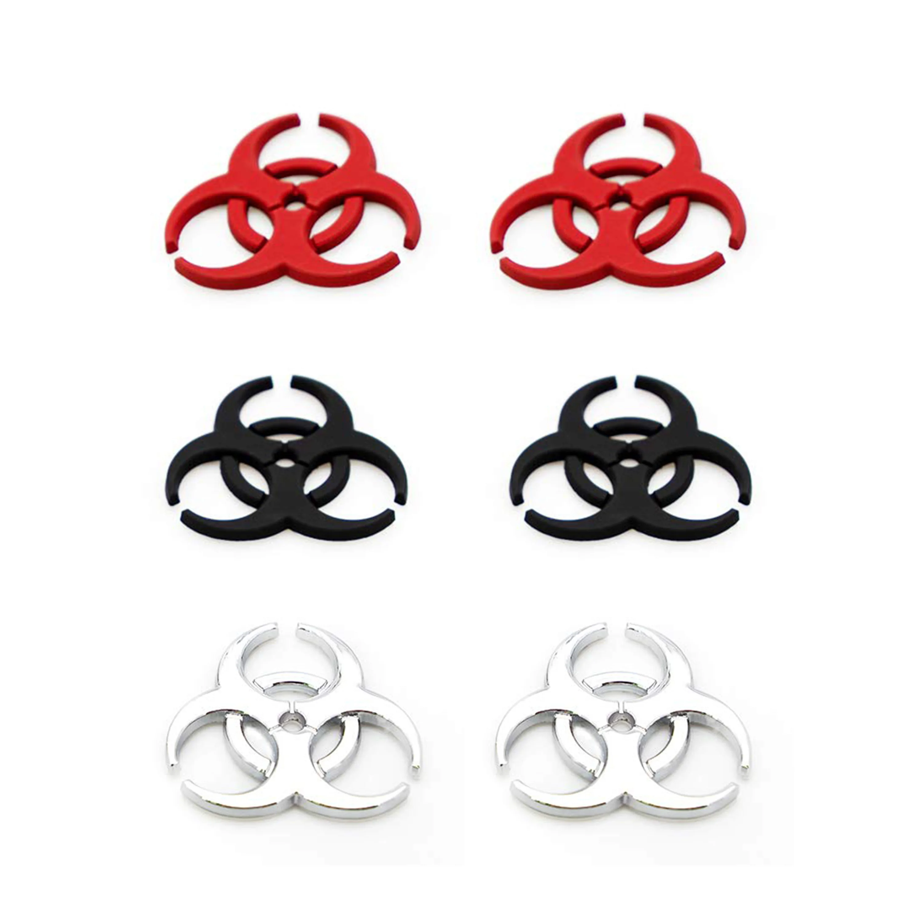 

2pcs Biohazard symbol car Metal emblem, suitable for cars, trucks, SUVs, as a decorative emblem on the side or rear of the car