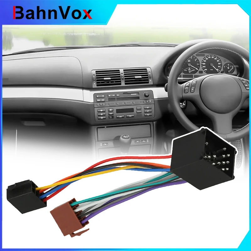 Radio Stereo Adapter Harness Cable ISO- Plug- Harness Wire For BMW- E36/E46/E39 Stereo Adapter Wiring Harness Car Accessory