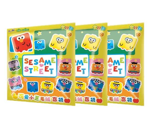 Officieel gelicentieerde Sesamstraat vierkante pluche blind box personage pop sleutelhanger verzamelbaar speelgoed cadeau