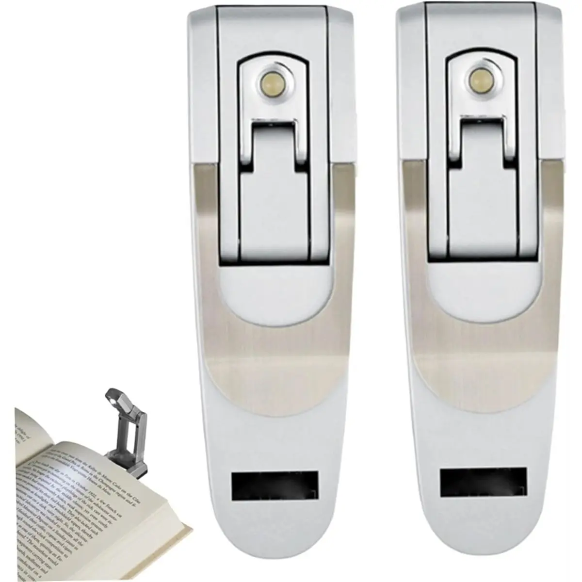 618 Mega Sale 1set/2pcs Reading Light, Rechargeable Clip Book Light, Ultra Light Metal Reading Light, Suitable for Night Reading