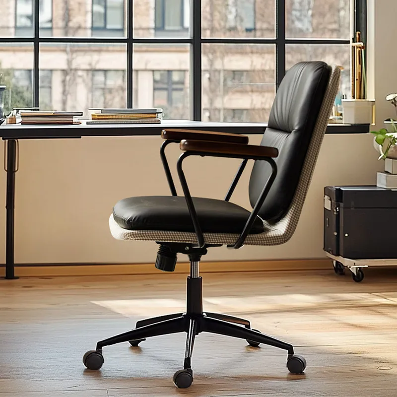 Modern Study Office Chair Swivel Desk Cushion Arm Comfortable Office Chair Wheels Backrest Sillas De Oficina Trendy Furniture