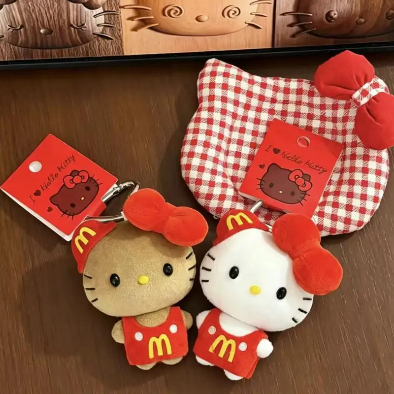 

Japanese Sanrio Mini Mcdonald's Hello Kitty Plush Toy Bag Pendant Decoration Cartoon Keychain Ornament Gift for Friends