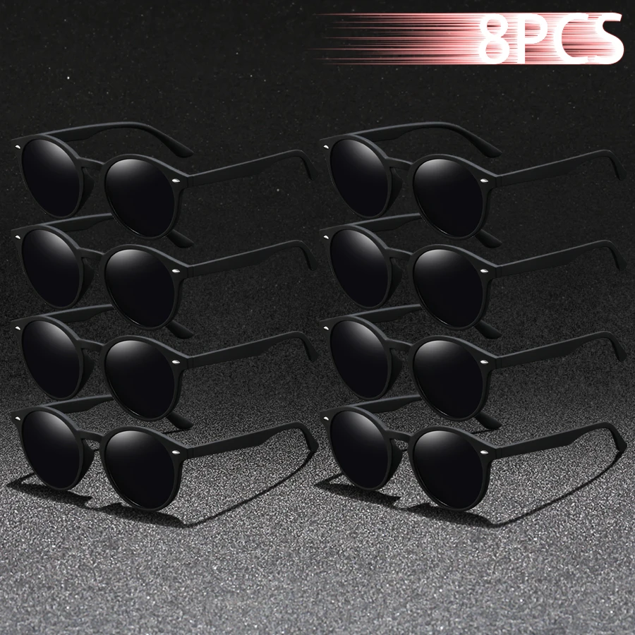 8PCS Fashion UV400 Sunglasses Men Women Driving Fishing Hiking Colorful Trendy Lightweight Outdoor Goggles