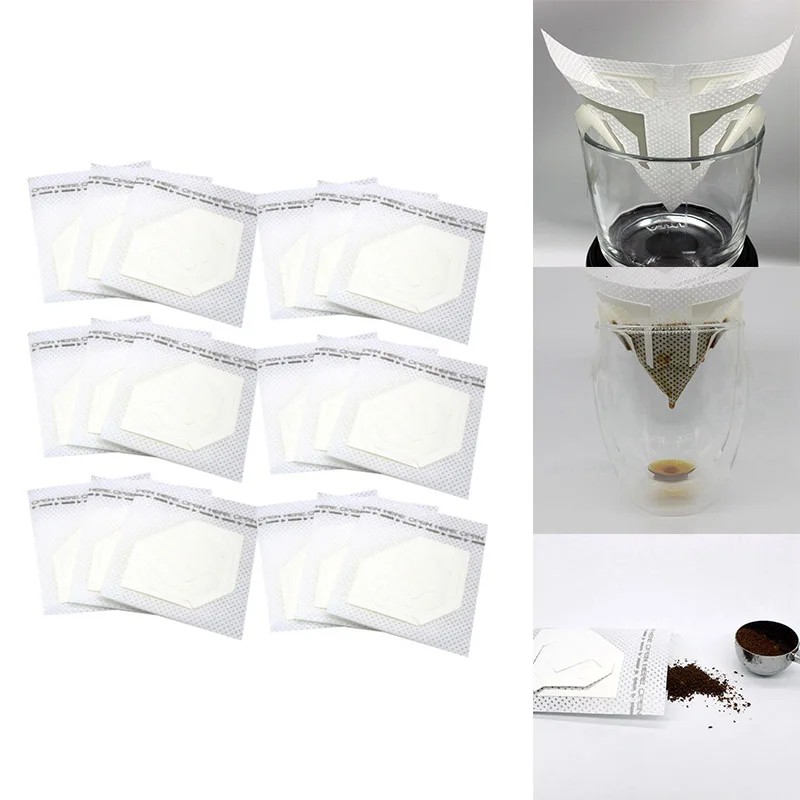 Retail Portable V-Type Coffee Filter Paper Bag Hanging Ear Drip Coffee Bag Serve Disposable Drip Coffee Filter Bag