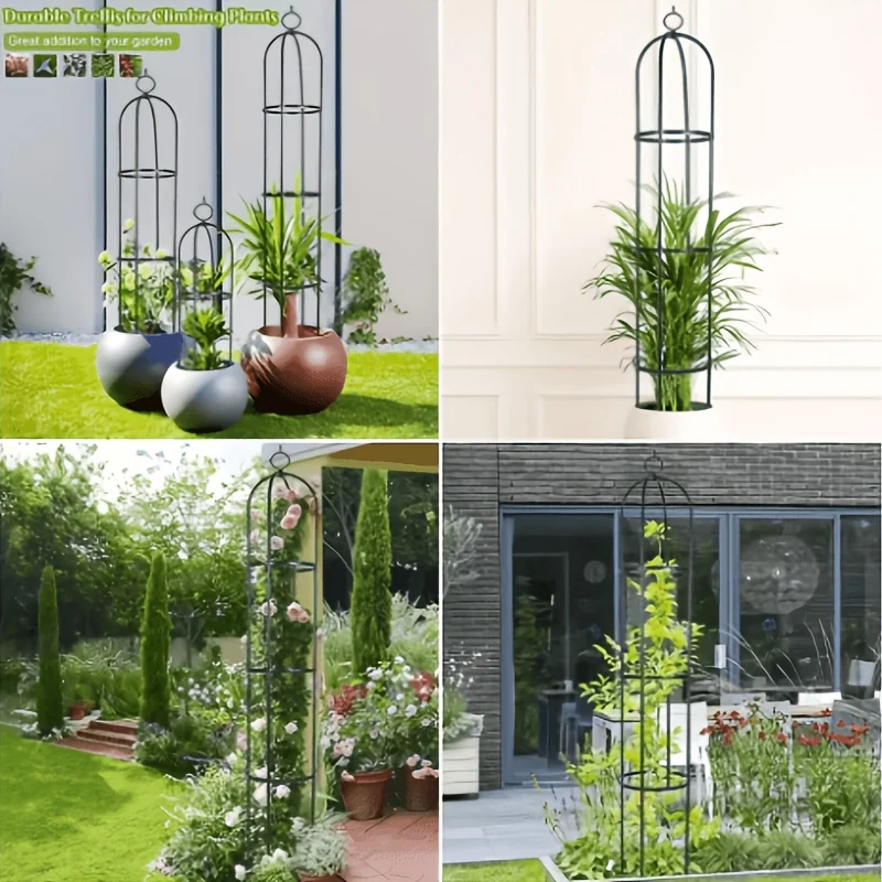 Metall-Gartenspalier Pflanzenstütze Kletterblumen-Gestell Höhenverstellbar Hochwertige Außendekoration für den Hof Kletterhilfe – Detail 7
