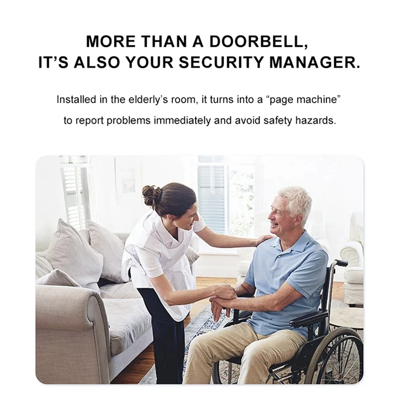 24-Hour Delivery 433 Mhz Self-Generating Wireless Doorbell 38 Ringtones Dingdong Doorbell Elderly Pager For Smart Home