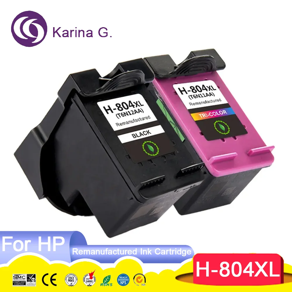 804XL 804 XL HP804XL Premium Black Remanufactured Color InkJet Cartridge For HP ENVY Photo 6220/6222/7120/ 7820AIO/7822 Printer