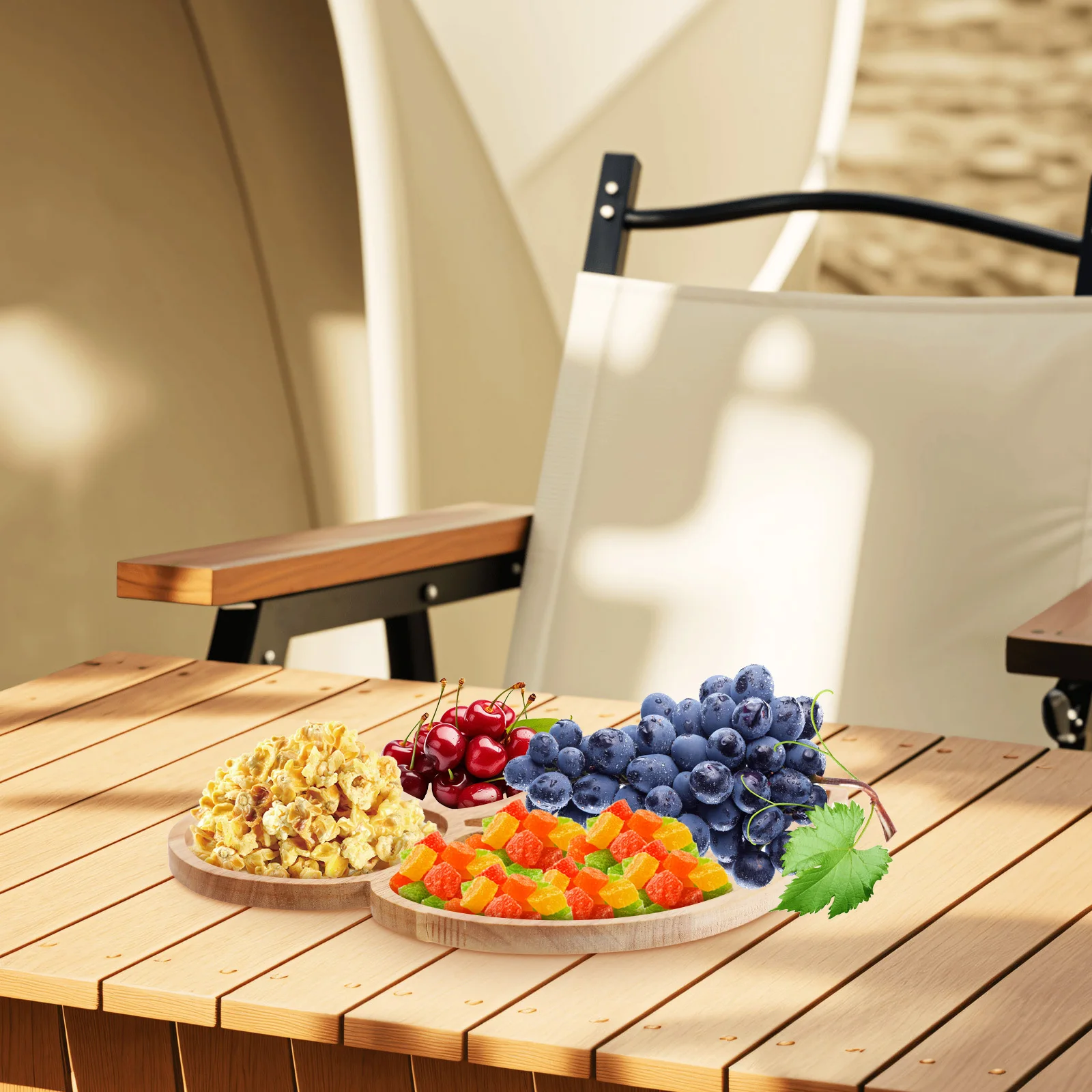 Wood Plate Decor Creative Fruit Serving Tray for Snacks Chocolates Nuts Cakes Kitchen Dining Room Cafe Restaurant Home Use