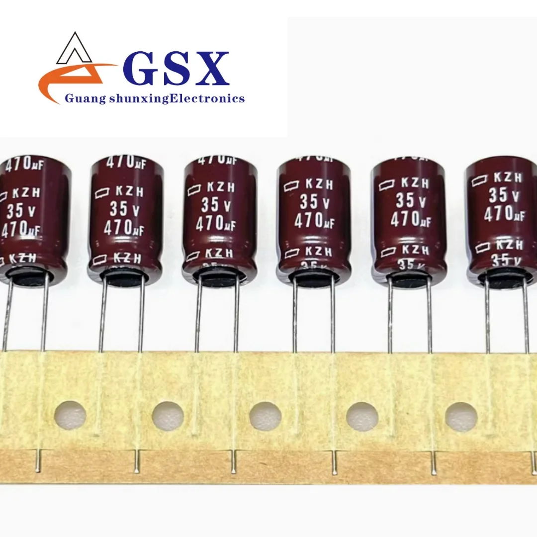 Original imported aluminum electrolytic capacitor 35v470uf 10 * 16 Black Diamond KZH high-frequency long life