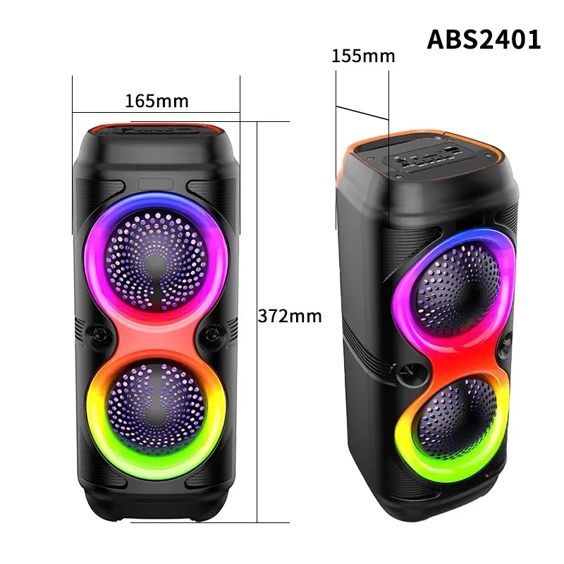 

Creative portable Bluetooth speaker outdoor KTV karaoke microphone singing dual color dynamic RGB lights card insertion FM radio