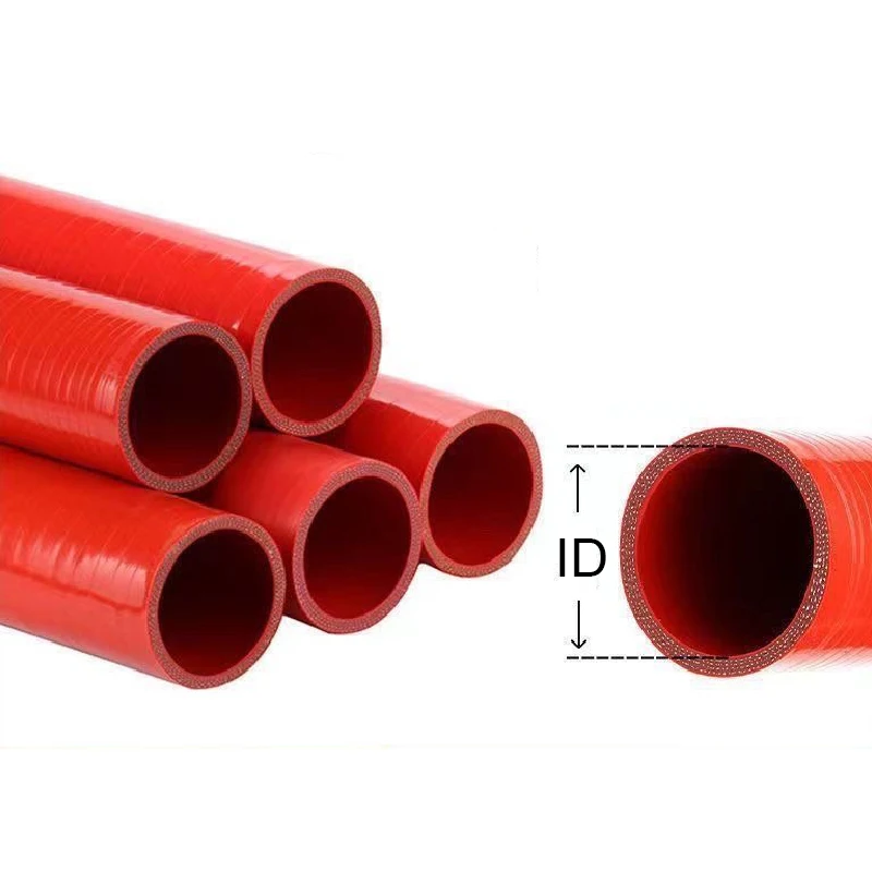 Silicone Tubing Hose Car Intercooler Turbo Intake Pipe Straight Connector Red ID16-80mm Length 100-500mm Universal