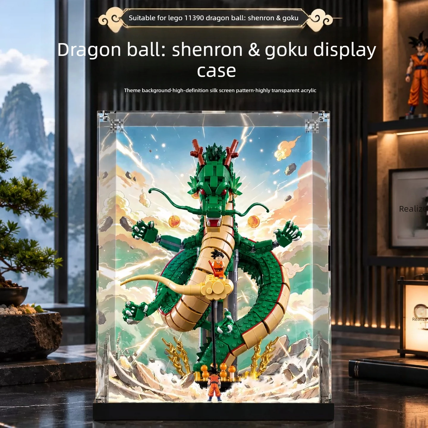 High-definition transparent display box and toy storage box suitable for LEGO 11390 Dragon building blocks