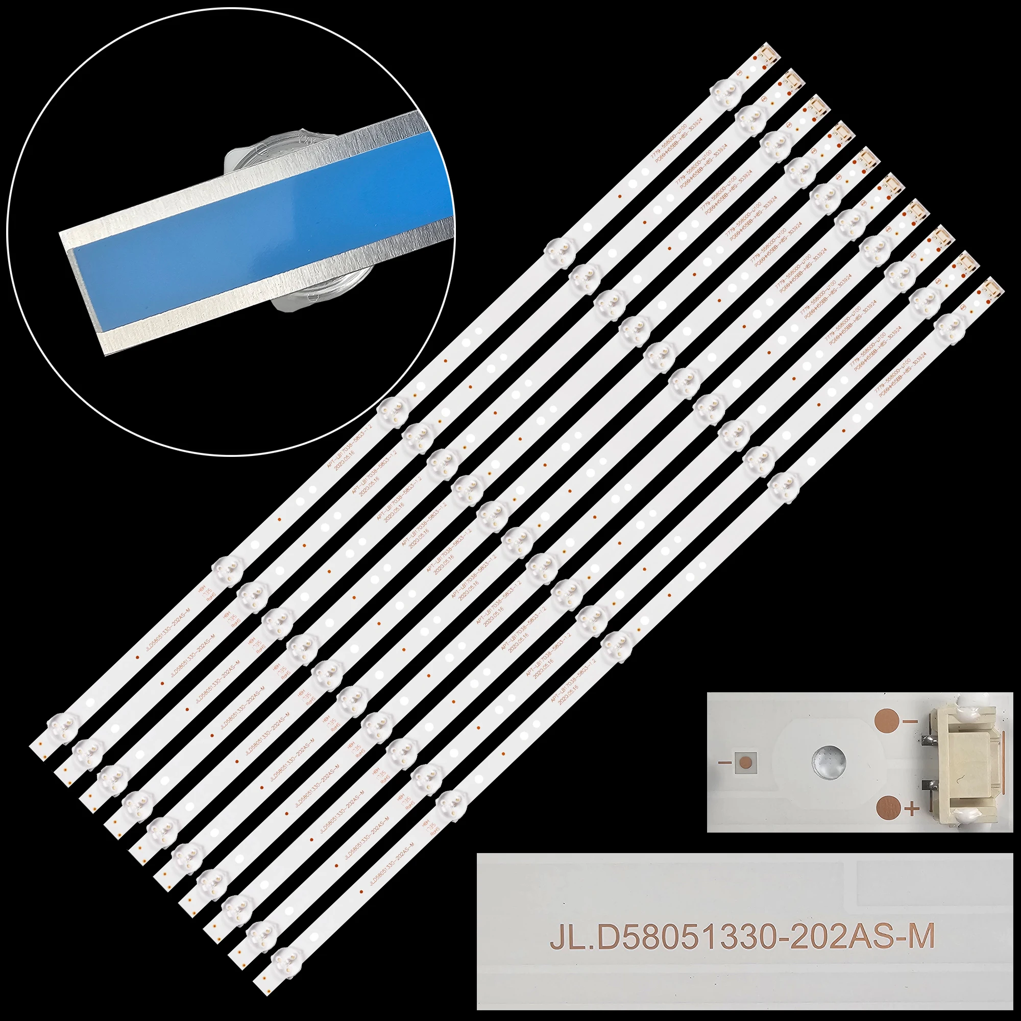 

LED backlight strip for Skyworth 58G2A300 58F5 58G2A 58G3 58K5D 58F55 JL.D58051330-202AS-M V580DJ4-MD1 58VLX7860 SW58D05-ZC22AG