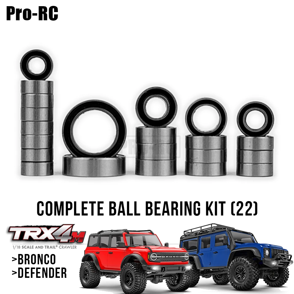 For Traxxas 1/18 TRX-4M TRX4M Bronco Defender Complete Ball Bearings Kit (22 Pcs) Rc Car Upgrade Part