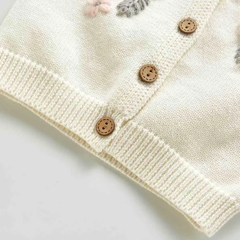 Baby Sweater Fashion Petals Collar Knitted Cardigan Jacket Baby Sweater Coat Girls Cardigan Girls Autumn Winter Sweaters