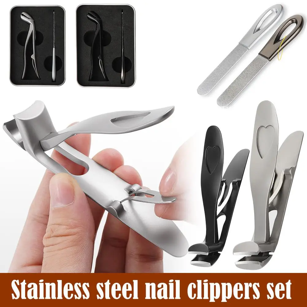 Angled Head Nail Clippers for Seniors Ergonomic Wide Jaw Opening Toenail Clippers Thick Nails Premium Steel Nail Cutter H4A1