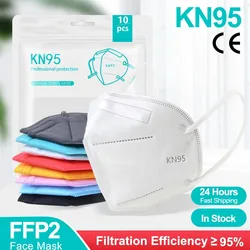 10-200 sztuk maski FFP2 kn95 Mascarillas KN95 maska na twarz filtr 5 warstw mascarillas quirurgicas homologadas czarna maska wielokrotnego użytku FFP2