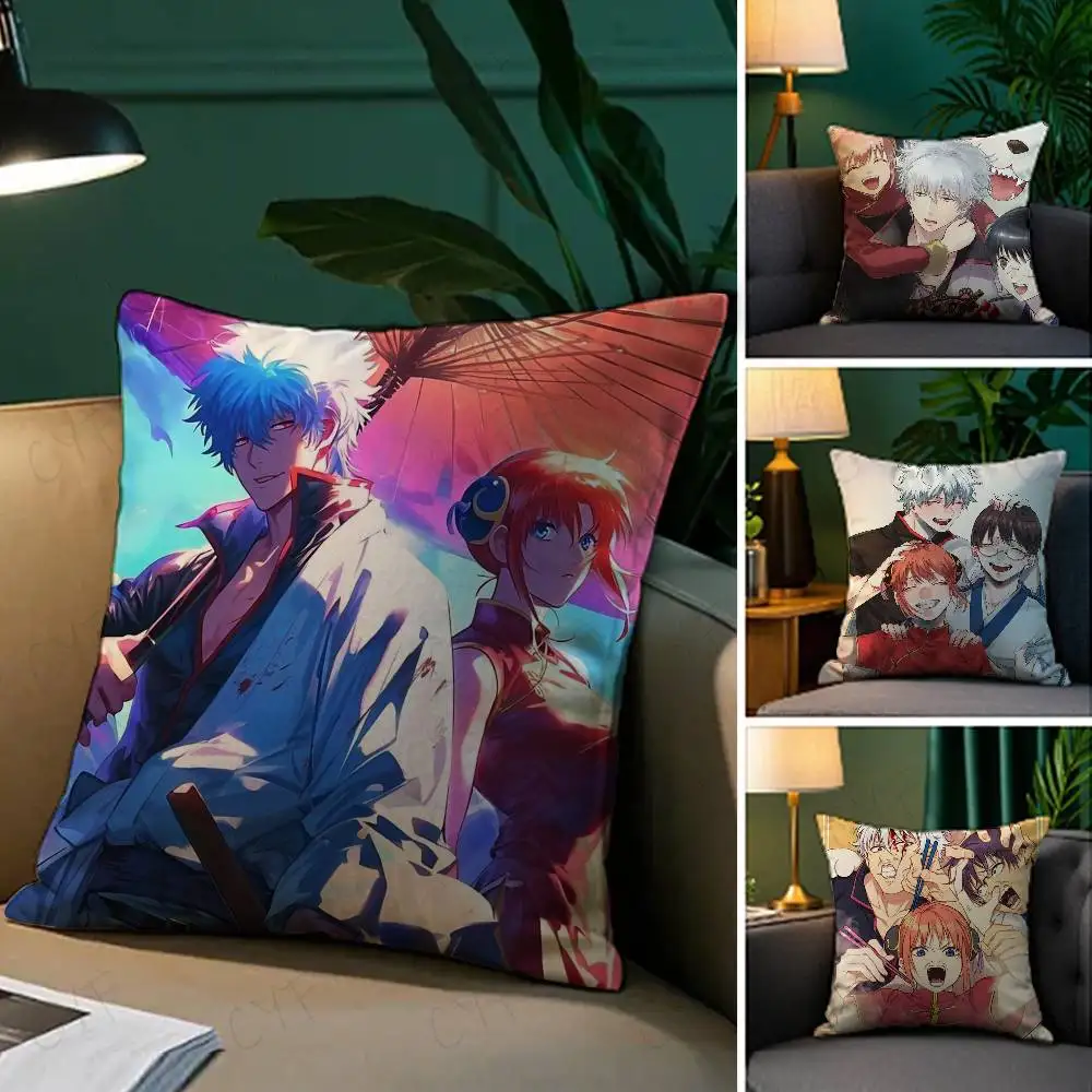 

Hot G-GinTAm-a Anime Pillow Case Custom Printed Brushed Fleece Pillow, Baby Skin-Touch, Eco-Friendly Dye-Sublimation Cushion for