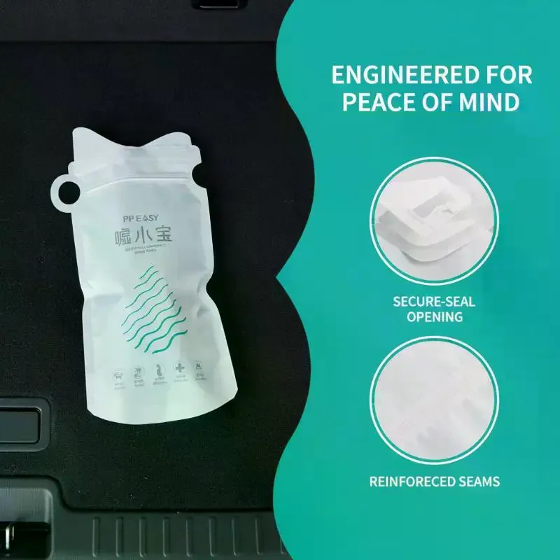 4Pcs/Pack 700ml Emergency Portable Car Leakproof Non‑toxic Odor‑sealing Vomit Bags Disposable Unisex Outdoors Mobile Toilets